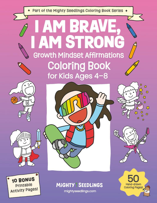 50 hand-drawn coloring pages and 10 Bonus printable activity pages for kids ages 4-8